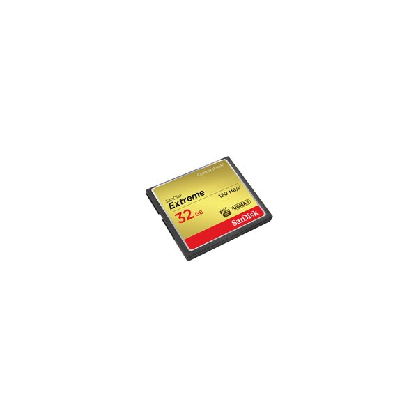 SanDisk 32GB Extreme - 32 GB - Kompaktflash - 120 MB/s - 85 MB/s - Schwarz - Gold - Rot