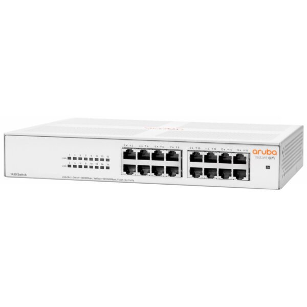 HPE Networking Aruba Instant On 1430 16G - Unmanaged - L2 - Gigabit Ethernet (10/100/1000) - Vollduplex - Rack-Einbau - 1U