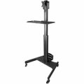 StarTech.com Computertisch mit Rollen und Monitorhalterung - CPU/PC-Halter - Tastaturablage - Ergonomischer höhenverstellbarer Desktop Computerwagen - Rollender mobiler Steharbeitsplatz auf Rädern - Schwarz - 8 kg - Stahl - 75 x 75 mm - 100 x 100 mm - 360