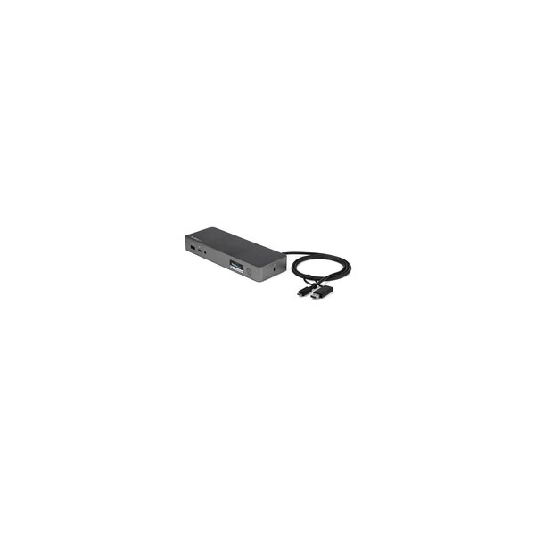 StarTech.com Universale Laptop Dockingstation - Hybrid USB-C & USB-A Dock - Dual 4K DP & HDMI - 60W PD - Mac / Windows / Chrome OS - 4x USB 5Gbps Hub - GbE - Kabelgebunden - USB 3.2 Gen 1 (3.1 Gen 1) Type-C - 60 W - 3,5 mm - IEEE 802.3 - IEEE 802.3ab - IE