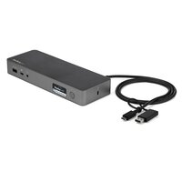 StarTech.com Universale Laptop Dockingstation - Hybrid USB-C & USB-A Dock - Dual 4K DP & HDMI - 60W PD - Mac / Windows / Chrome OS - 4x USB 5Gbps Hub - GbE - Kabelgebunden - USB 3.2 Gen 1 (3.1 Gen 1) Type-C - 60 W - 3,5 mm - IEEE 802.3 - IEEE 802.3ab - IE