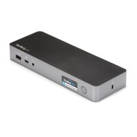 StarTech.com Universale Laptop Dockingstation - Hybrid USB-C & USB-A Dock - Dual 4K DP & HDMI - 60W PD - Mac / Windows / Chrome OS - 4x USB 5Gbps Hub - GbE - Kabelgebunden - USB 3.2 Gen 1 (3.1 Gen 1) Type-C - 60 W - 3,5 mm - IEEE 802.3 - IEEE 802.3ab - IE