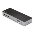 StarTech.com Universale Laptop Dockingstation - Hybrid USB-C & USB-A Dock - Dual 4K DP & HDMI - 60W PD - Mac / Windows / Chrome OS - 4x USB 5Gbps Hub - GbE - Kabelgebunden - USB 3.2 Gen 1 (3.1 Gen 1) Type-C - 60 W - 3,5 mm - IEEE 802.3 - IEEE 802.3ab - IE