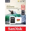 SanDisk Extreme - 64 GB - MicroSDXC - Klasse 10 - UHS-I - 170 MB/s - 80 MB/s