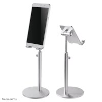 Neomounts DS10-200SL1 Telefon-Ständer bis zu 7" - höhenverstellbar - universal - Handy/Smartphone - Passive Halterung - Tisch/Bank - Silber