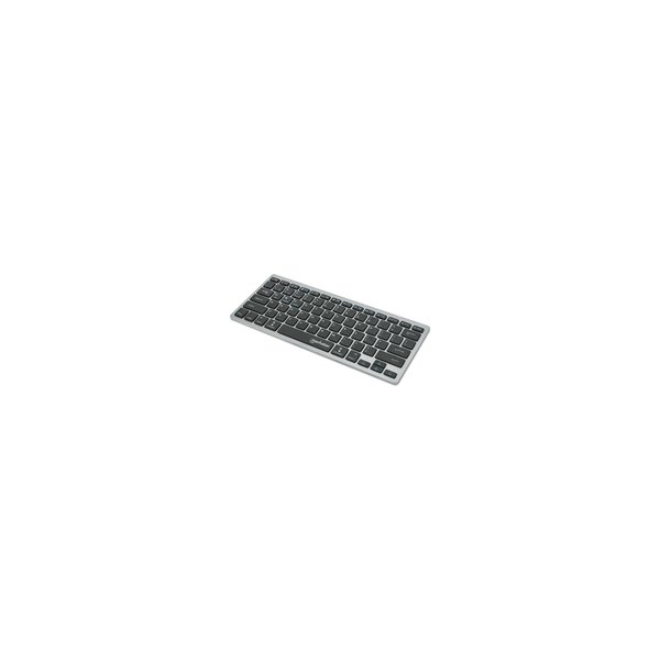 Manhattan 180559 - Mini - Kabellos - RF Wireless + Bluetooth - Scherenschalter - QWERTZ - Schwarz - Grau