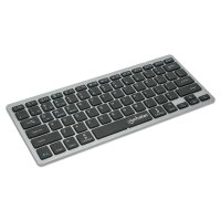 Manhattan 180559 - Mini - Kabellos - RF Wireless + Bluetooth - Scherenschalter - QWERTZ - Schwarz - Grau