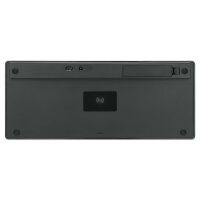 Manhattan 180559 - Mini - Kabellos - RF Wireless + Bluetooth - Scherenschalter - QWERTZ - Schwarz - Grau