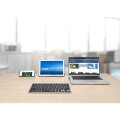 Manhattan 180559 - Mini - Kabellos - RF Wireless + Bluetooth - Scherenschalter - QWERTZ - Schwarz - Grau