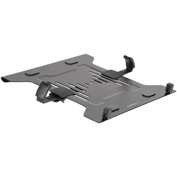 StarTech.com VESA Laptop Halterung - Monitorarm Laptop Ablage/Adapter für Notebooks bis 4.5kg - 75x75 & 100x100 VESA Muster - Laptophalter/Ablagefach für Monitor- Ärme/Halterungen - Monitorarm laptoperhöhung - Laptop-Arm - Schwarz - Kunststoff - Stahl - 4