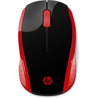 HP 200 - Beidhändig - Optisch - RF Wireless - 1000 DPI - Schwarz - Rot
