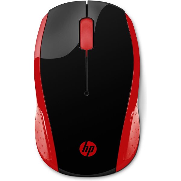 HP 200 - Beidhändig - Optisch - RF Wireless - 1000 DPI - Schwarz - Rot