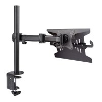 StarTech.com Monitor und Laptop halterung - Monitorarm/Notebookarm mit Tischhalterung - Monitore bis 34 Zoll (8kg) und Laptops (4.5kg) - Schwenkbarer/Höhenverstelbarer Laptop/Monitorständer - Laptop-Arm - Schwarz - Kunststoff - Stahl - 33 cm (13") - 86,4
