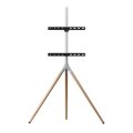 One for All Tripod WM 7472 - 165,1 cm (65") - 200 x 100 mm - 400 x 400 mm - 0 - 360° - 360° - Eiche - Silber - Grau