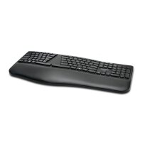 Kensington Pro Fit® Ergo-Tastatur - kabellos (schwarz) - Volle Größe (100%) - Verkabelt & Kabellos - RF kabellos + USB - QWERTZ - Schwarz