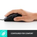 Logitech 910-005784 - rechts - Optisch - USB Typ-A - 4000 DPI - Schwarz