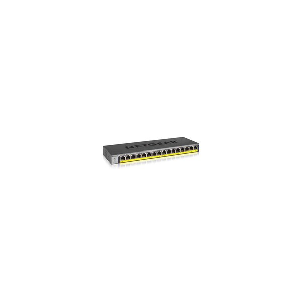 Netgear GS116PP - Unmanaged - Gigabit Ethernet (10/100/1000) - Power over Ethernet (PoE) - Rack-Einbau