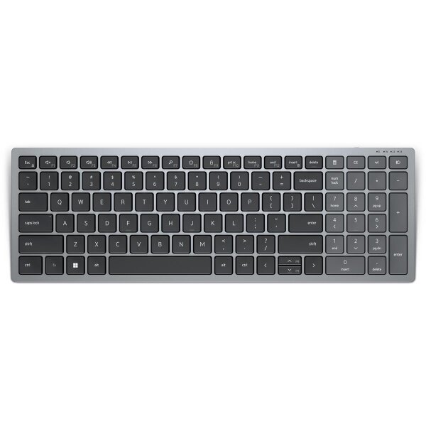 Dell KB740 - Volle Größe (100%) - Kabellos - RF Wireless + Bluetooth - Scherenschalter - QWERTZ - Grau - Schwarz