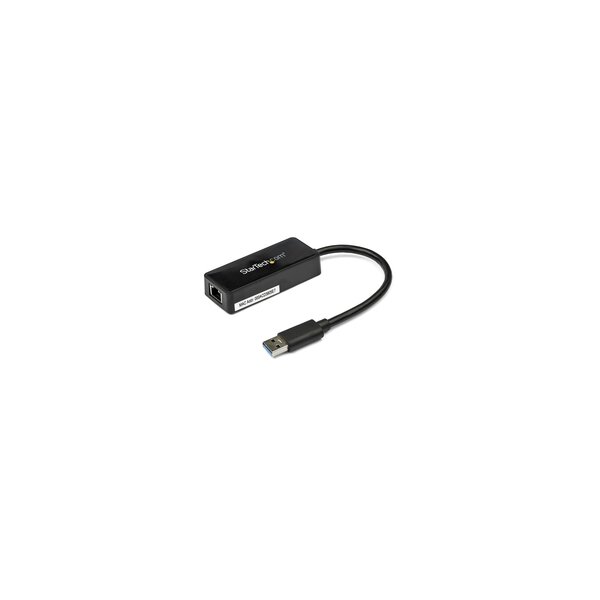 StarTech.com USB 3.0 Gigabit Ethernet Lan Adapter mit USB Port - Schwarz - Kabelgebunden - USB - Ethernet - 5000 Mbit/s - Schwarz