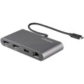 StarTech.com Thunderbolt 3 Mini Dock - Tragbare Dockingstation für Zwei Monitore - DP 4K 60 Hz - 1x USB-A Hub (3.0/5 Gbit/s) - GbE - 28cm Kabel - TB3 Multiport Adapter - Mac/Windows - Kabelgebunden - Thunderbolt 3 - 10,100,1000 Mbit/s - IEEE 802.3ab - IEE
