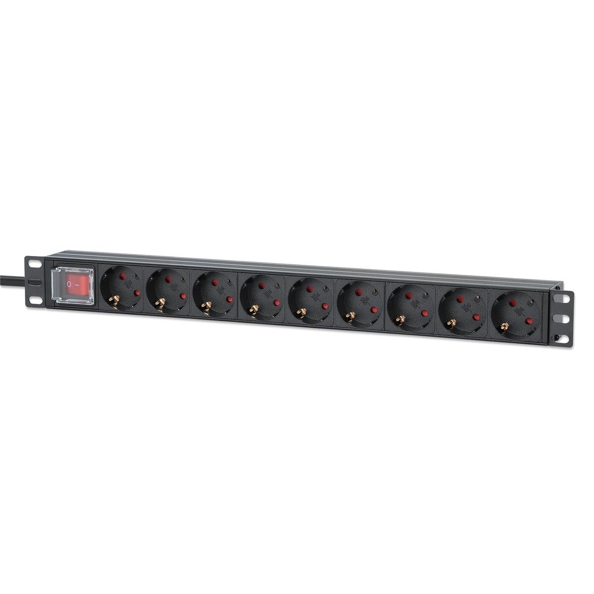 Intellinet 715133 - 1U - Aluminium - Schwarz - 9 AC-Ausgänge - Typ F - Typ F