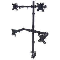 Manhattan Tischhalterung mit Monitorarm für vier Displays - Für vier Displays von 13" bis 32" und bis zu 8 kg - zweifach schwenkbar - schwarz - Klemme - 32 kg - 33 cm (13 Zoll) - 81,3 cm (32 Zoll) - 100 x 100 mm - Schwarz
