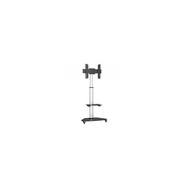 Techly TV Trolley für LCD LED TV 37-70", silber, mit Ablage