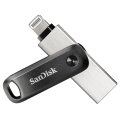 SanDisk iXpand - 64 GB - USB Type-A / Lightning - 3.2 Gen 2 (3.1 Gen 2) - Drehring - Schwarz - Silber