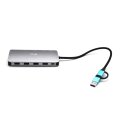 i-tec USB 3.0 USB-C/Thunderbolt 3x Display Metal Nano Dock with LAN + Power Delivery 100 W - Kabelgebunden - USB 3.2 Gen 1 (3.1 Gen 1) Type-A + Type-C - 100 W - 10,100,1000 Mbit/s - Silber - MicroSD (TransFlash) - SD