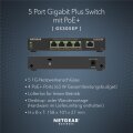 Netgear GS305EP Switch 5 Port Gigabit Ethernet LAN PoE Switch Plus (mit 4x PoE+ 63W - Managed Netzwerk Switch mit IGMP Snooping - QoS - VLAN - lüfterloses Metallgehäuse) - Managed - L2/L3 - Gigabit Ethernet (10/100/1000) - Vollduplex - Power over Ethernet