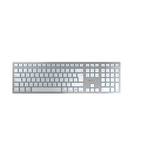 Cherry KW 9100 SLIM FOR MAC - Verkabelt & Kabellos - USB + Bluetooth - QWERTZ - Silber