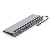 Belkin INC004BTSGY - Kabelgebunden - USB 3.2 Gen 1 (3.1 Gen 1) Type-C - 100 W - 3,5 mm - 1000 Mbit/s - Schwarz - Grau