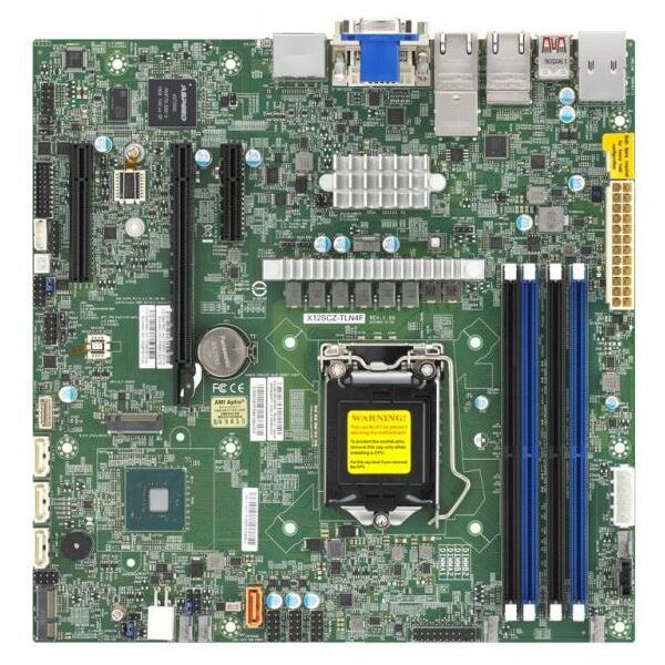 Supermicro Server MB LGA1200/mATX/2x10Gbs X12SCZ-TLN4F bulk - Mainboard - Intel Sockel 1200 (Core i)