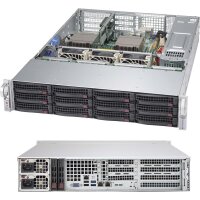 Supermicro SuperChassis 826BAC4-R1K23WB - Rack - Server - Schwarz - Ventilatorausfall - Festplatte - Netzwerk - Leistung - 1200 W - 3.5 Zoll