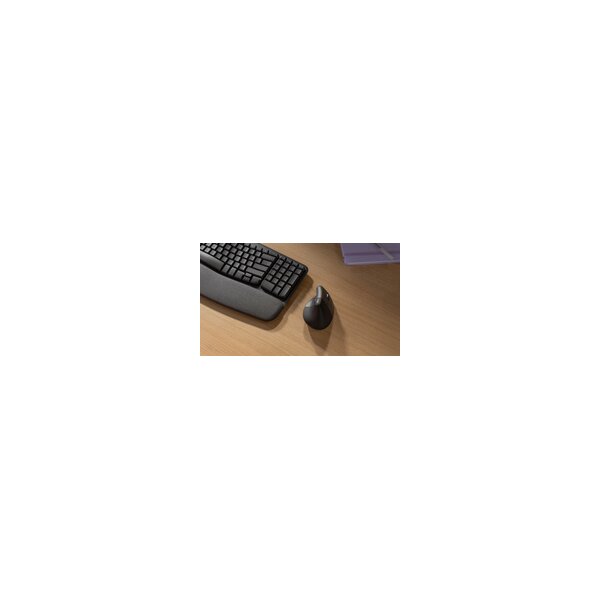 Logitech Lift - rechts - Vertikale Ausführung - Optisch - RF Wireless + Bluetooth - 4000 DPI - Graphit