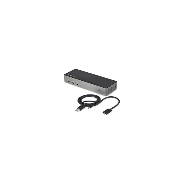 StarTech.com USB-C USB-A Dock - Hybrid Universal Triple Monitor Laptop Docking Station DisplayPort & HDMI 4K 60 Hz - 85W PD - 6x USB-Hub - GbE - Audio - USB 3.1 Gen 2 10 Gbit/s - Kabelgebunden - USB 3.2 Gen 2 (3.1 Gen 2) Type-C - 85 W - 10,100,1000 Mbit/s