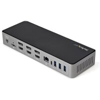 StarTech.com USB-C USB-A Dock - Hybrid Universal Triple Monitor Laptop Docking Station Dis