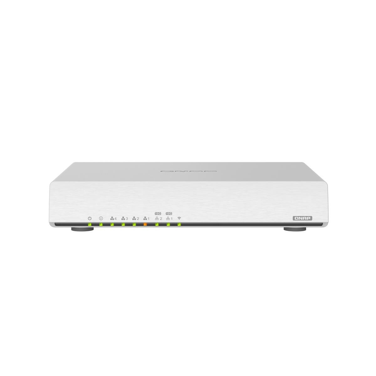QNAP QHora-301W - Wi-Fi 6 (802.11ax) - Dual-Band (2,4 GHz/5 GHz) - Eingebauter Ethernet-Anschluss - Weiß - Tabletop-Router