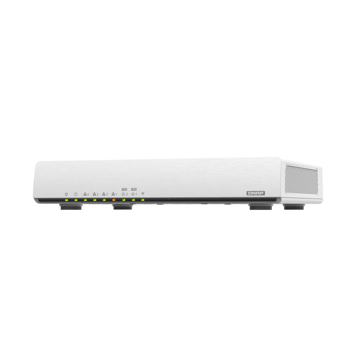 QNAP QHora-301W - Wi-Fi 6 (802.11ax) - Dual-Band (2,4 GHz/5 GHz) - Eingebauter Ethernet-Anschluss - Weiß - Tabletop-Router