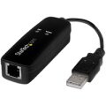 StarTech.com USB 2.0 Faxmodem - 56K Externes DialUp V.92 Modem/Dongle/Adapter - Computer/Laptop Faxmodem - USB auf Telefonbuchse - USB Datenmodem - Netzwerk Fax/CMR/POS - 56 Kbit/s - USB 2.0 - Conexant - CX93010-21Z - 56 Kbps Down - 36.6 Kbps Up - 14.4 Kb