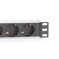 DIGITUS 10" Steckdosenleiste mit Aluminiumprofil, 4-fach Schutzkontaktsteckdose