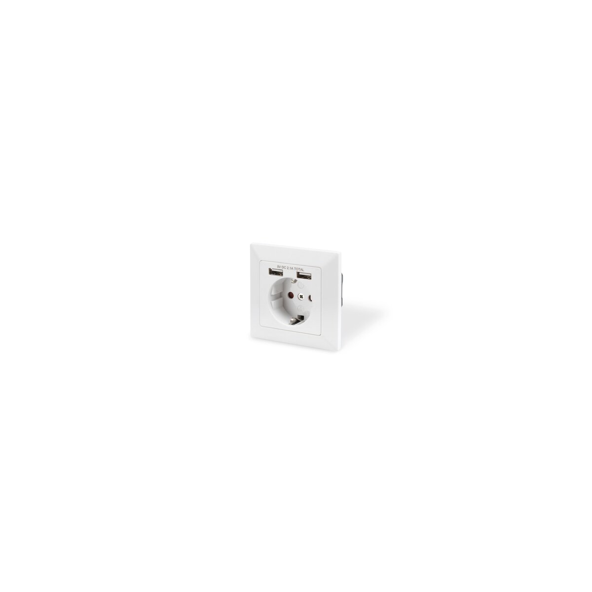 DIGITUS Sicherheits-Steckdose für Unterputzmontage mit 2 USB-Ports