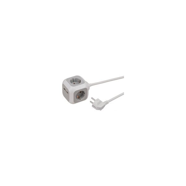 Brennenstuhl 1150100 - 1,4 m - 4 AC-Ausgänge - Indoor - Typ F - IP20 - Grau - Weiß