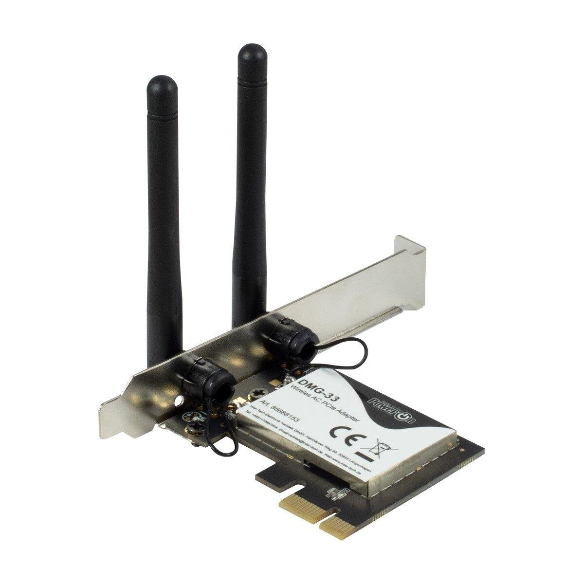 Inter-Tech DMG-33 - Eingebaut - Kabellos - PCI Express - WLAN - Wi-Fi 5 (802.11ac) - 1300 Mbit/s