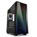 Sharkoon RGB LIT 200 - Midi Tower - PC - Schwarz - ATX - micro ATX - Mini-ITX - Blau - Grün - Rot - Taschenlüfter - Vorderseite