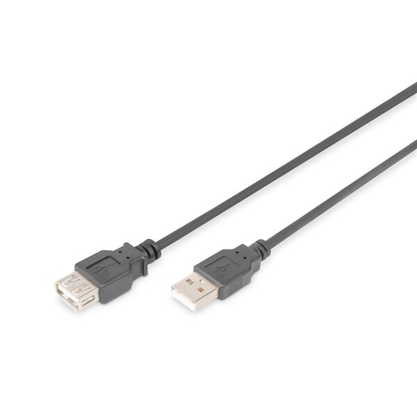 DIGITUS AK-300202-050-S - USB 2.0 Verlängerungskabel, Typ A St/Bu, 5.0m, USB 2.0, konform, sw