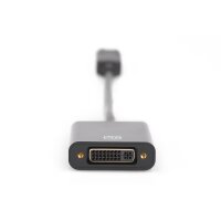 DIGITUS AK-340401-001-S - DisplayPort Adapterkabel, DP - DVI (24+5) St/Bu, 0.15m, m/Verriegelung, DP 1.1 komp., CE, sw