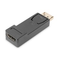 DIGITUS AK-340602-000-S - DisplayPort Adapter, DP - HDMI Typ A St/Bu, m/Verriegelung, CE, sw