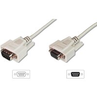 DIGITUS AK-610203-030-E - Datatransfer Verlängerungskabel, D-Sub9 St/Bu, 3.0m, Seriell, vergossen, be