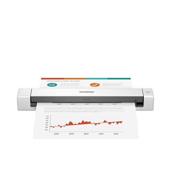 Brother DS-640 - 215,9 x 1828,8 mm - 300 x 300 DPI - 1200 x 1200 DPI - 15 Seiten pro Minute - Graustufen - Weiß